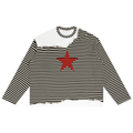 Striped Panel Boxy Long Sleeve T-Shirt