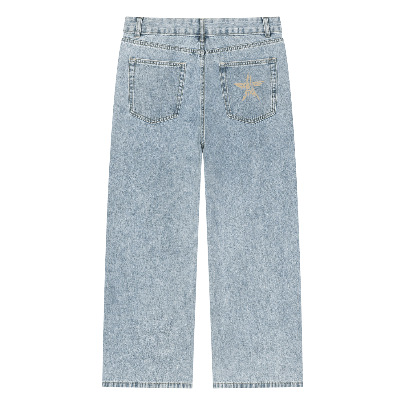 Unisex Vintage Wash Straight Leg Jeans