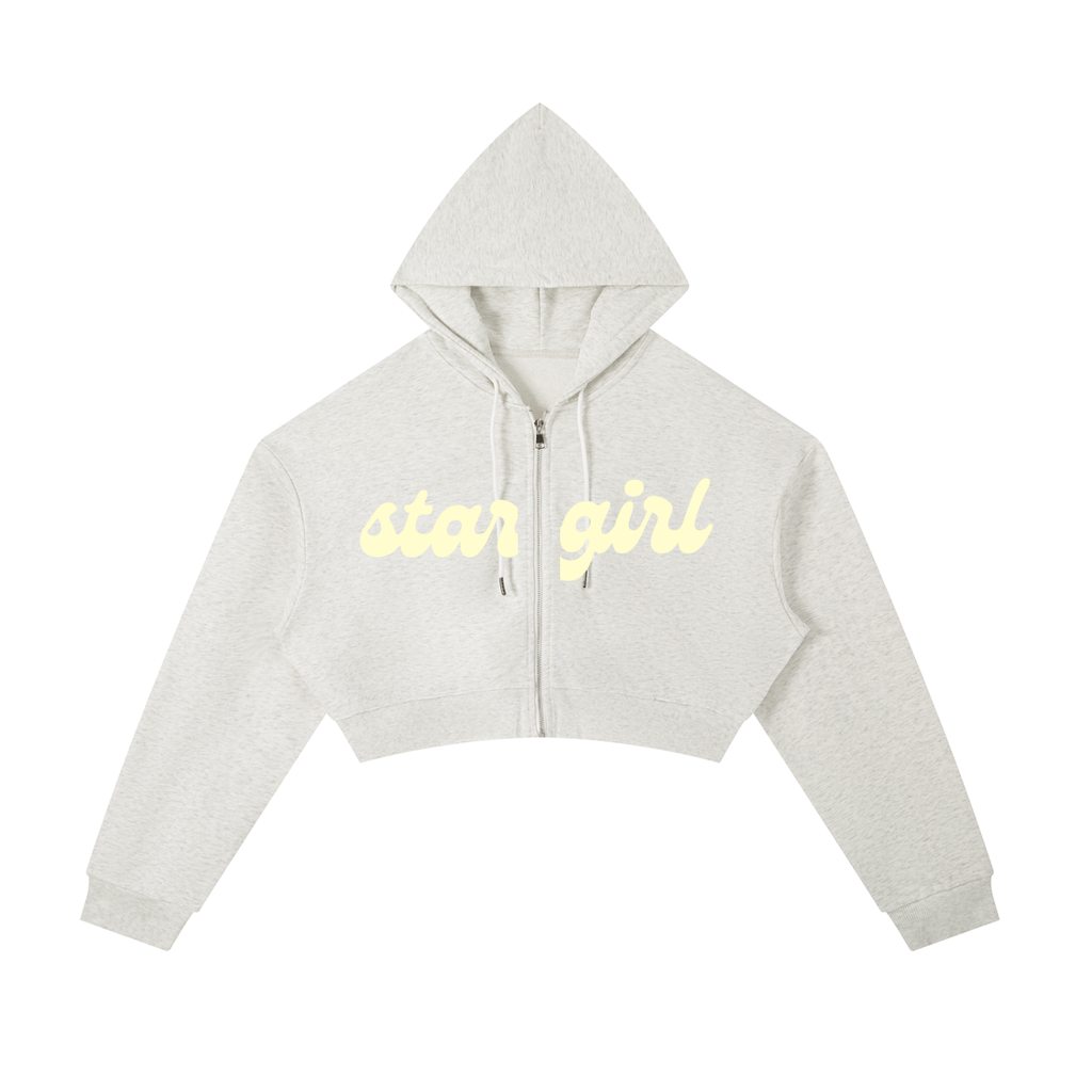 Essential Cropped Zip-Up Hoodie