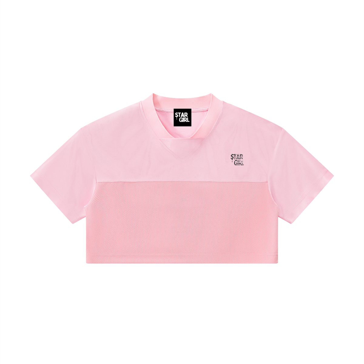 Cropped Paneled V-Neck Jersey