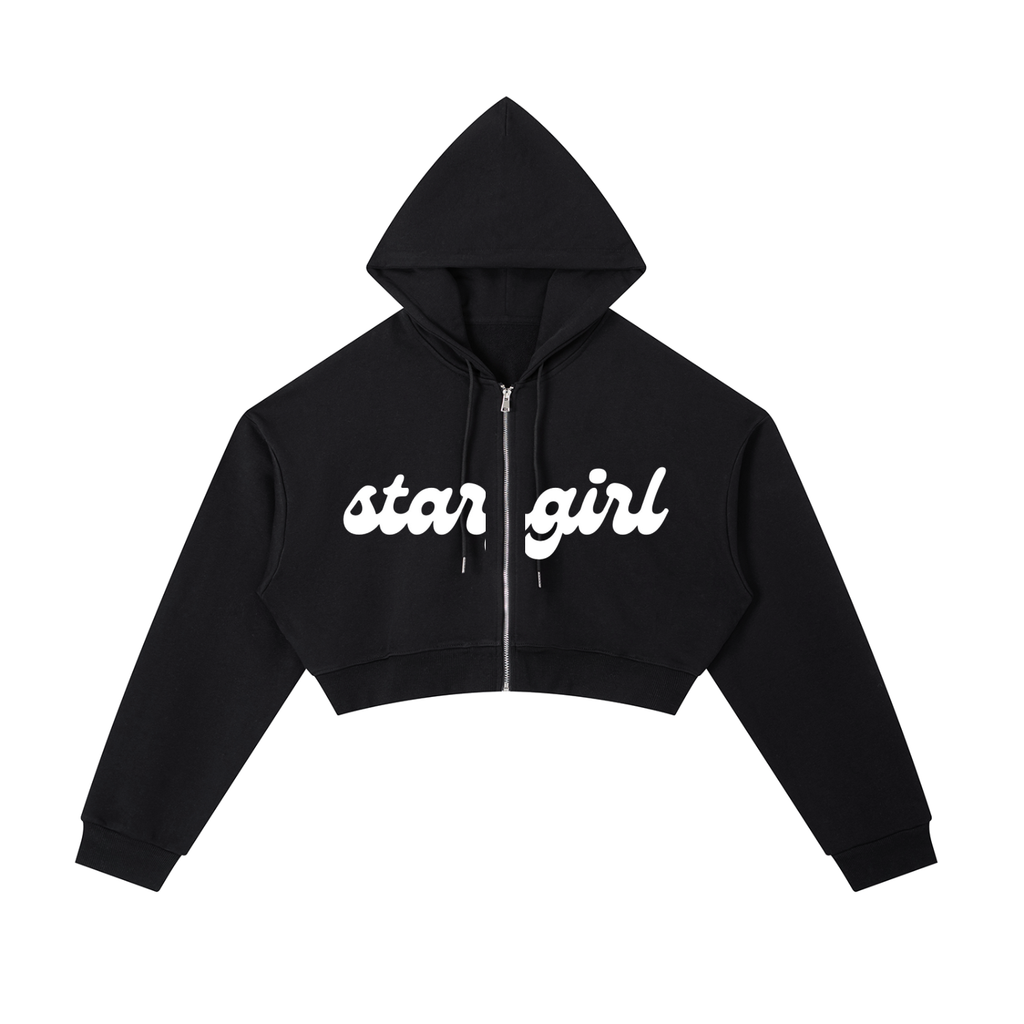 Essential Cropped Zip-Up Hoodie