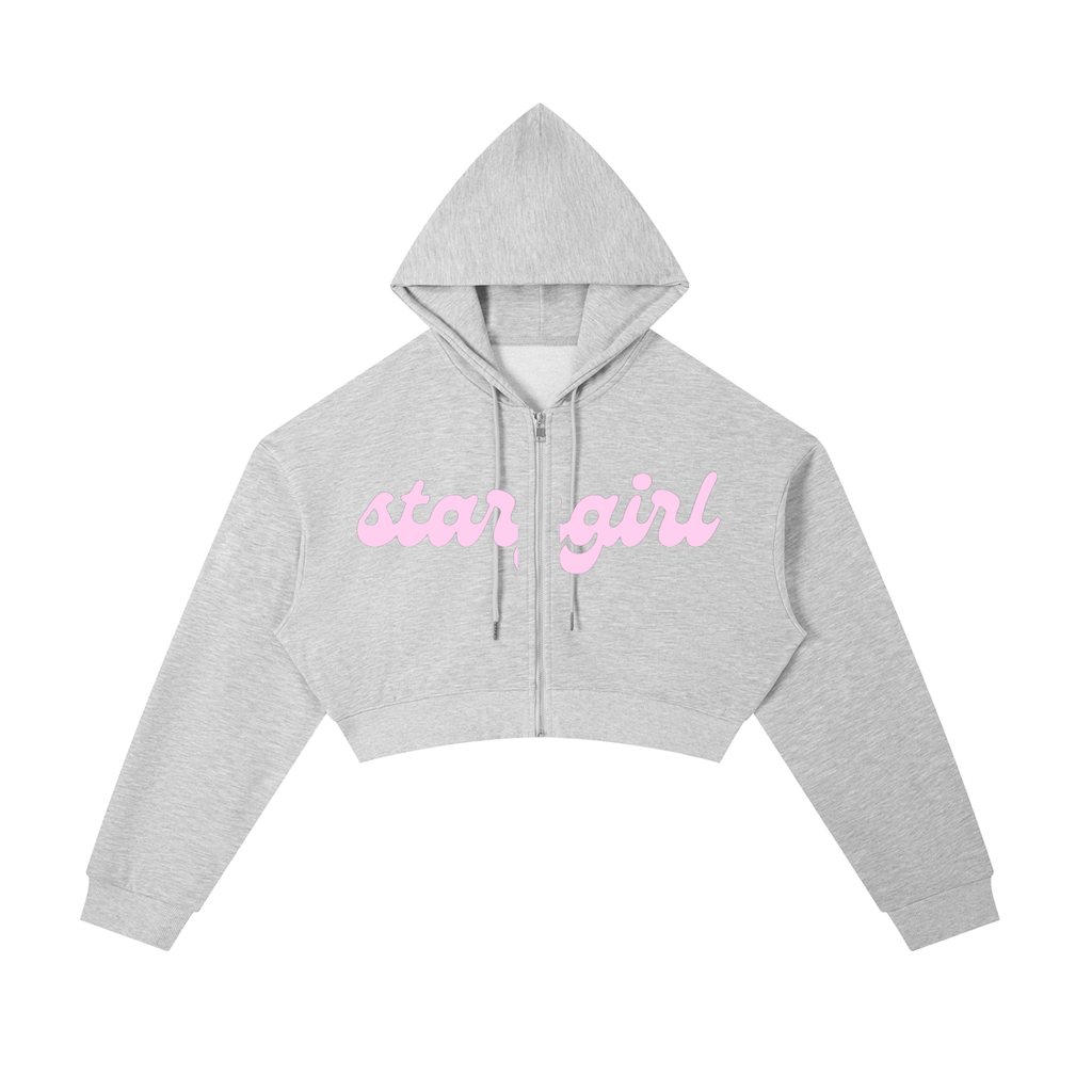 Essential Cropped Zip-Up Hoodie