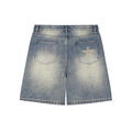 Faded Distressed Baggy Denim Shorts
