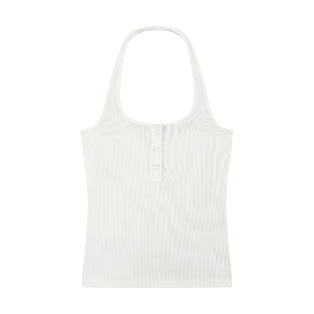 Women's Ribbed Henley Tank Top